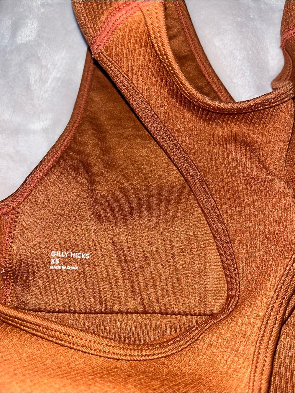 Gilly Hicks Rust Ribbed Racerback Crop Top - Picture 5 of 5